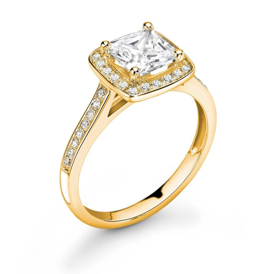 Radiance 4 Claw Princess Cut Halo Set Diamond Ring - Diamonds Are For Everyone