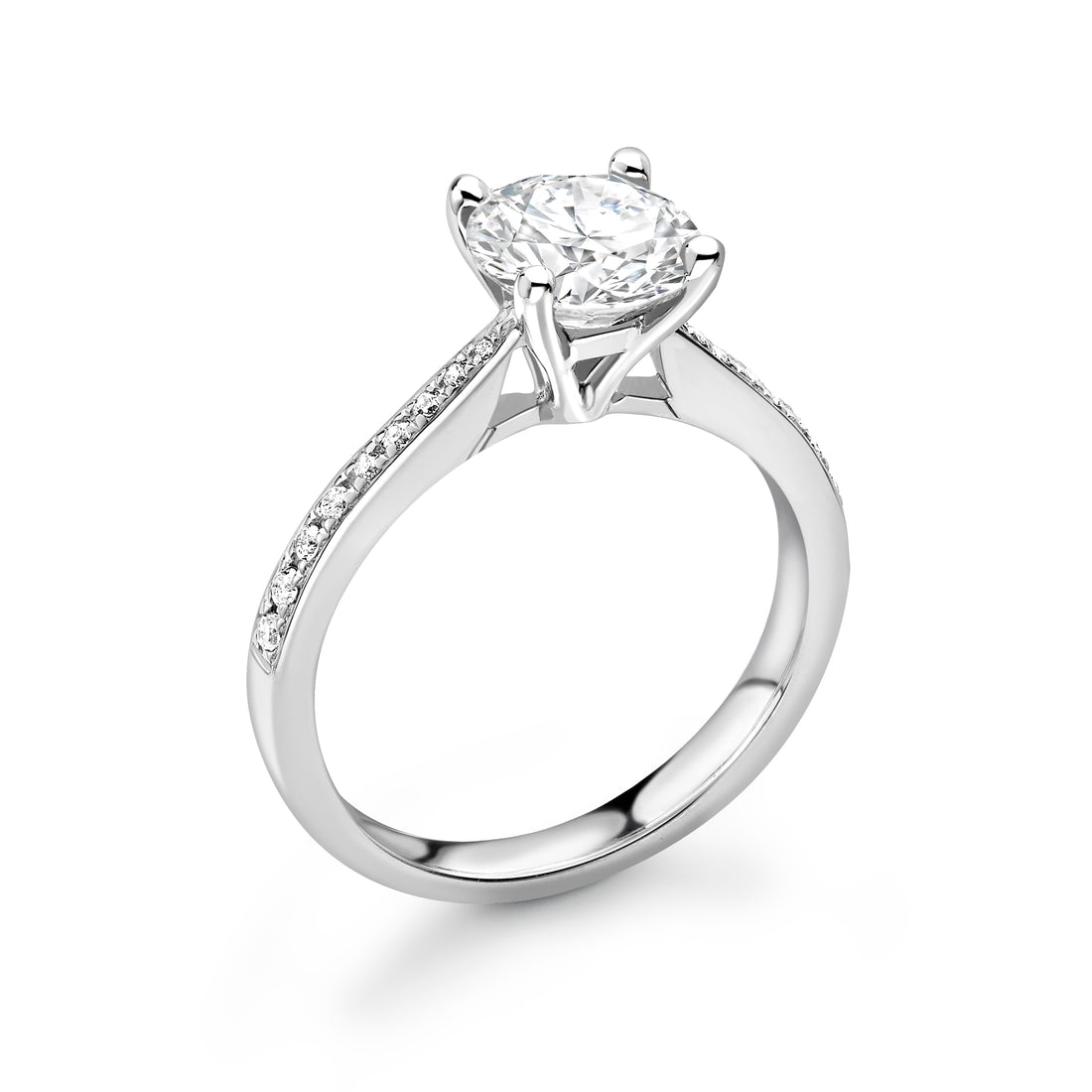 4 Claw Dual Tone with Side Stones Diamond Ring - Diamonds Are For Everyone