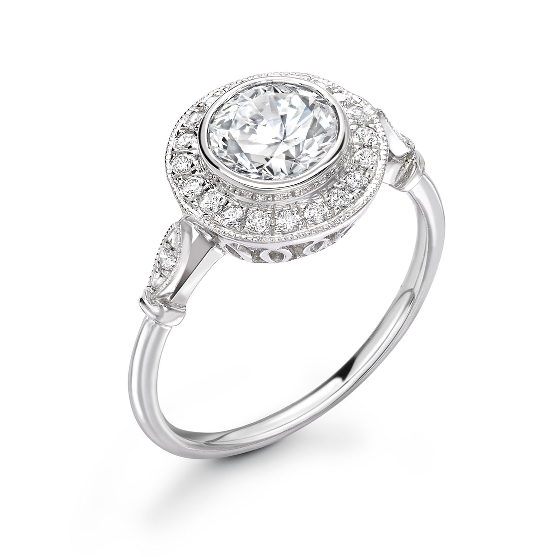 Radiance Diamond Ring With Side Stones - Diamonds Are For Everyone