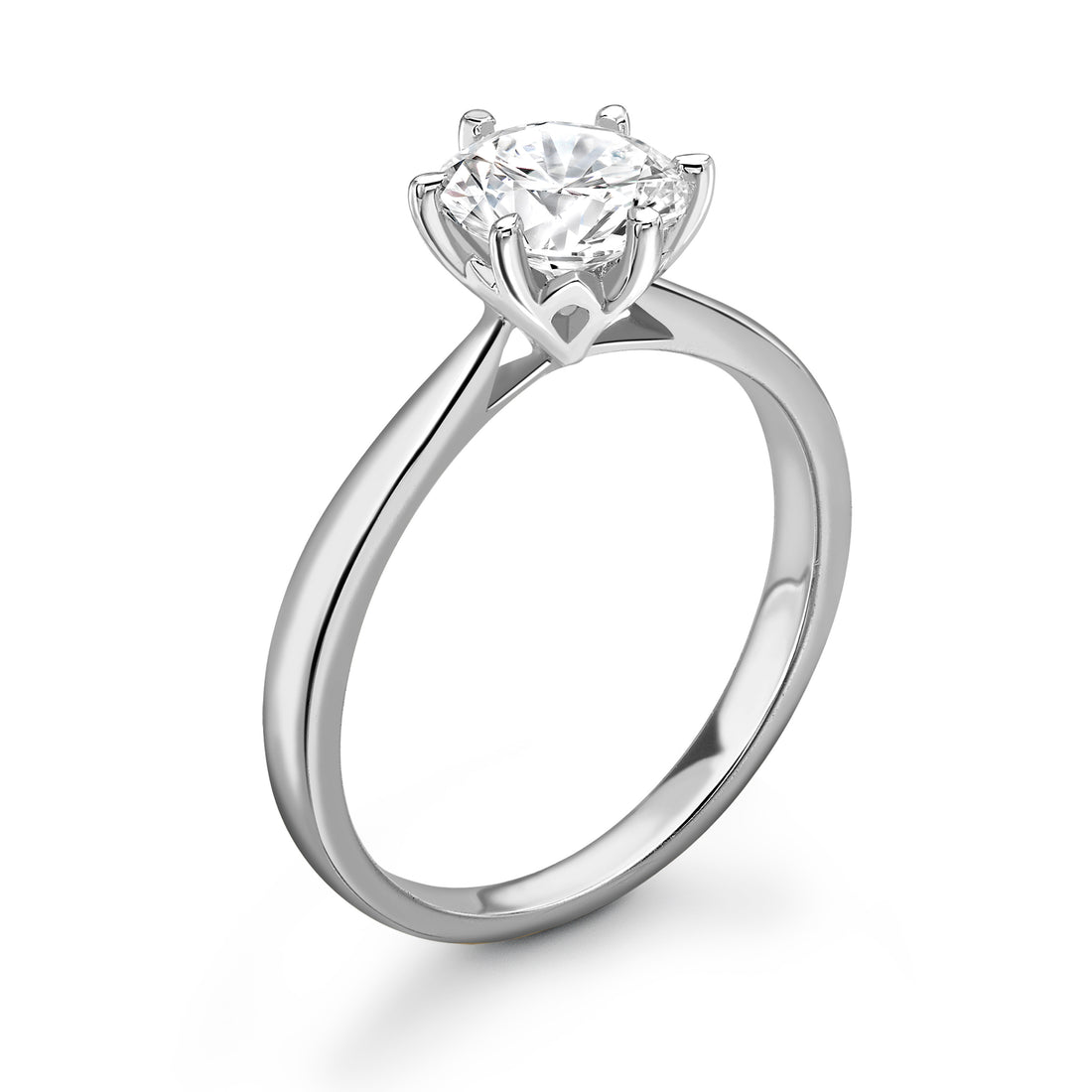 Round Diamond 6 Claw Engagement Ring - Diamonds Are For Everyone