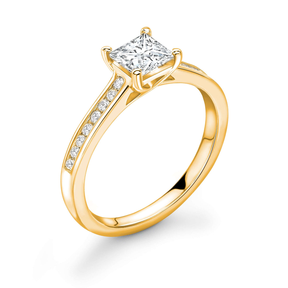 Princess Cut Brilliance Diamond Ring With Side Stones - Diamonds Are For Everyone