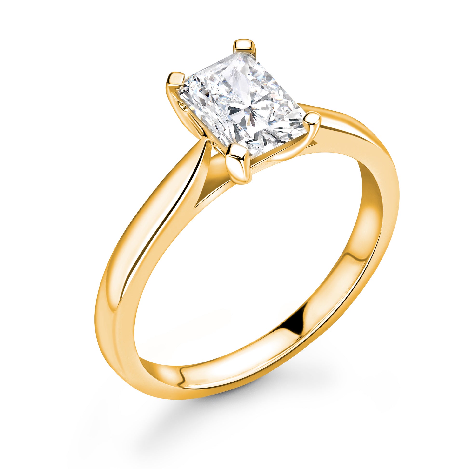 4 Claw Single Stone Radiant Elegance Engagement Ring - Diamonds Are For Everyone