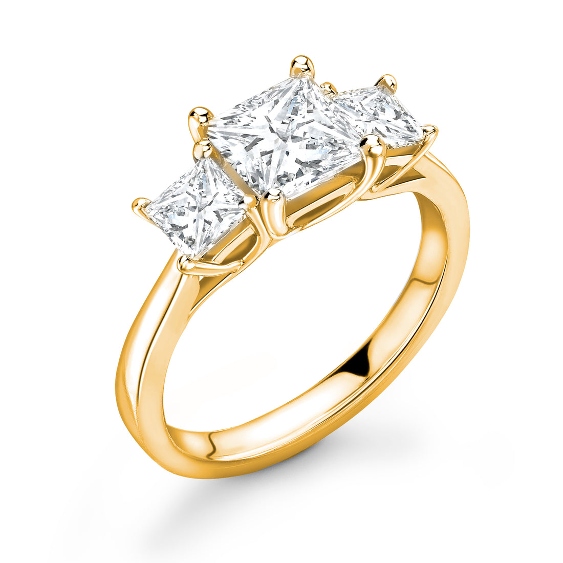 Abundance Three Stone Princess Cut Diamond Ring