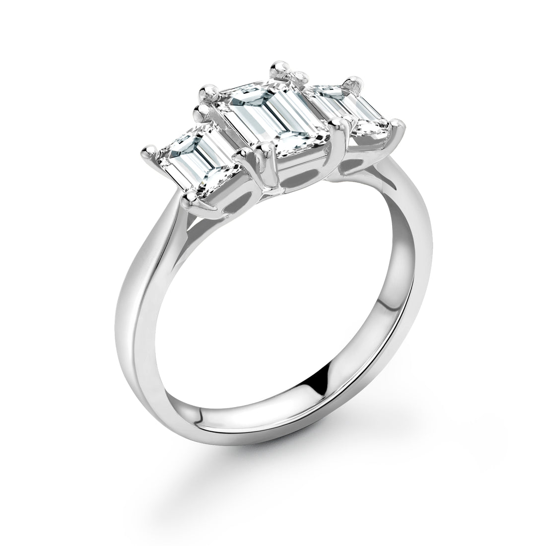 Emerald Cut Trilogy Diamond Ring - Diamonds Are For Everyone