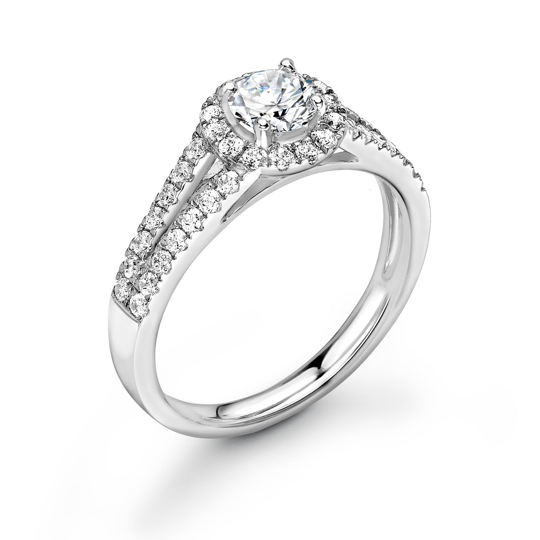 Round Brilliant Radiance With Split Shank Pave Set Diamond Engagement Ring - Diamonds Are For Everyone