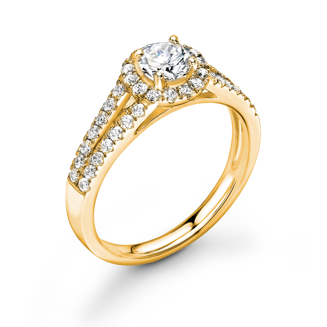 Round Brilliant Radiance With Split Shank Pave Set Diamond Engagement Ring - Diamonds Are For Everyone