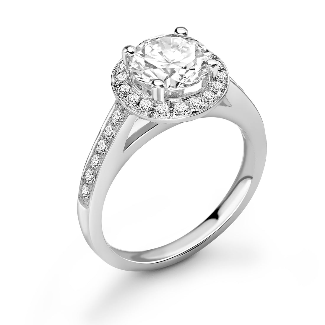 Round Brilliant Radiance Side Stones Engagement Ring - Diamonds Are For Everyone