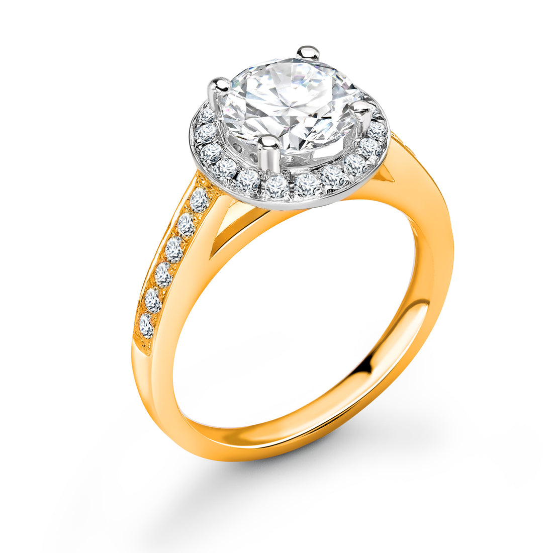 Round Brilliant Radiance Side Stones Engagement Ring - Diamonds Are For Everyone