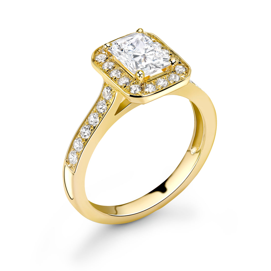 Natural Radiant Cut Shank Radiance Diamond Ring