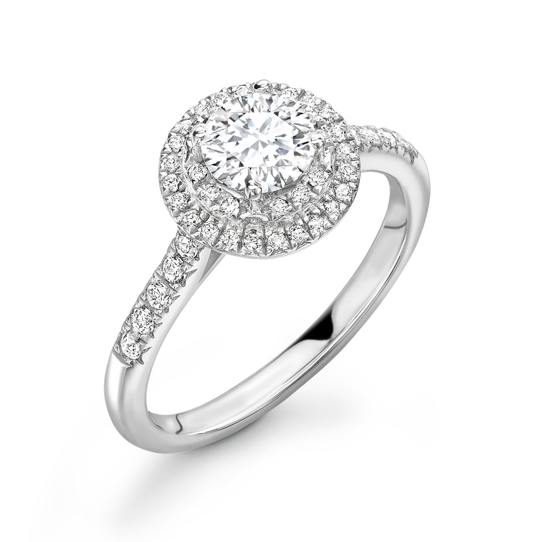 Round Brilliant Claw Set Double Radiance Diamonds Engagement Ring - Diamonds Are For Everyone