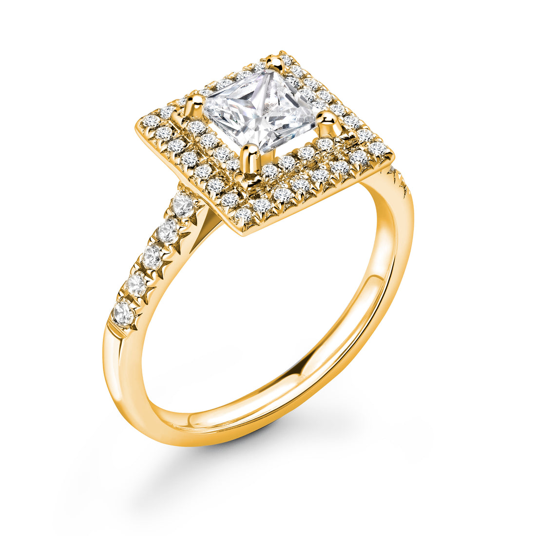 Diamond Princess Cut Double Radiance Ring