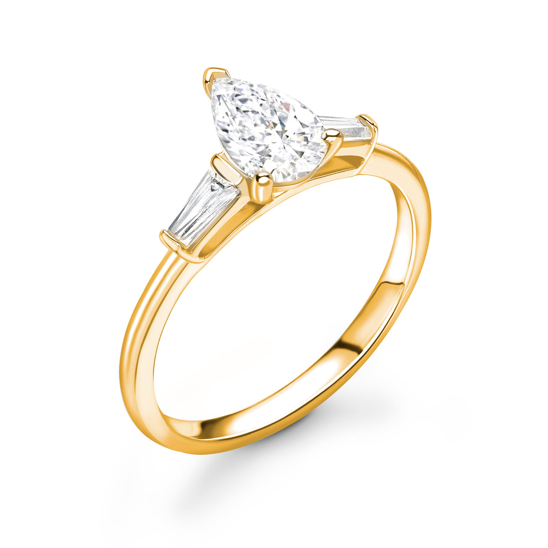 Three Stone Pear Diamond Ring