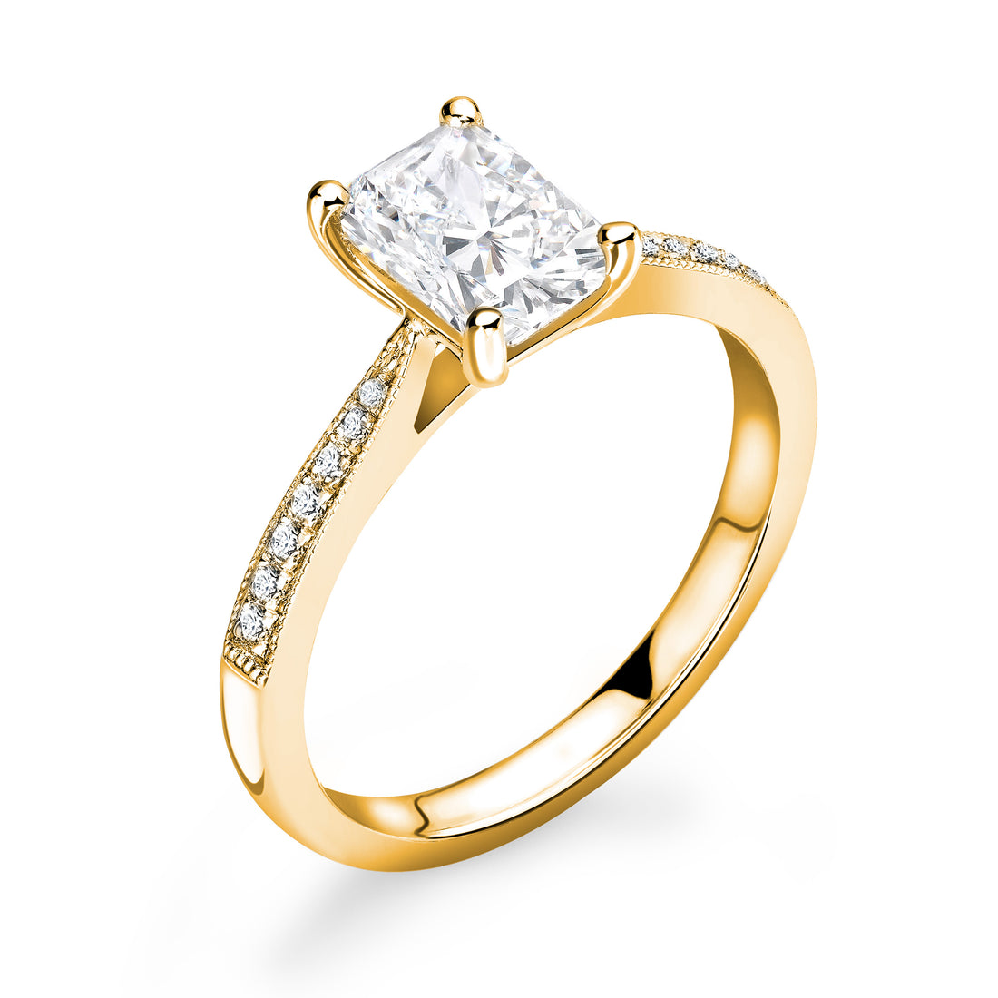 Radiant Pave 4 Claw Brilliance Diamond Ring