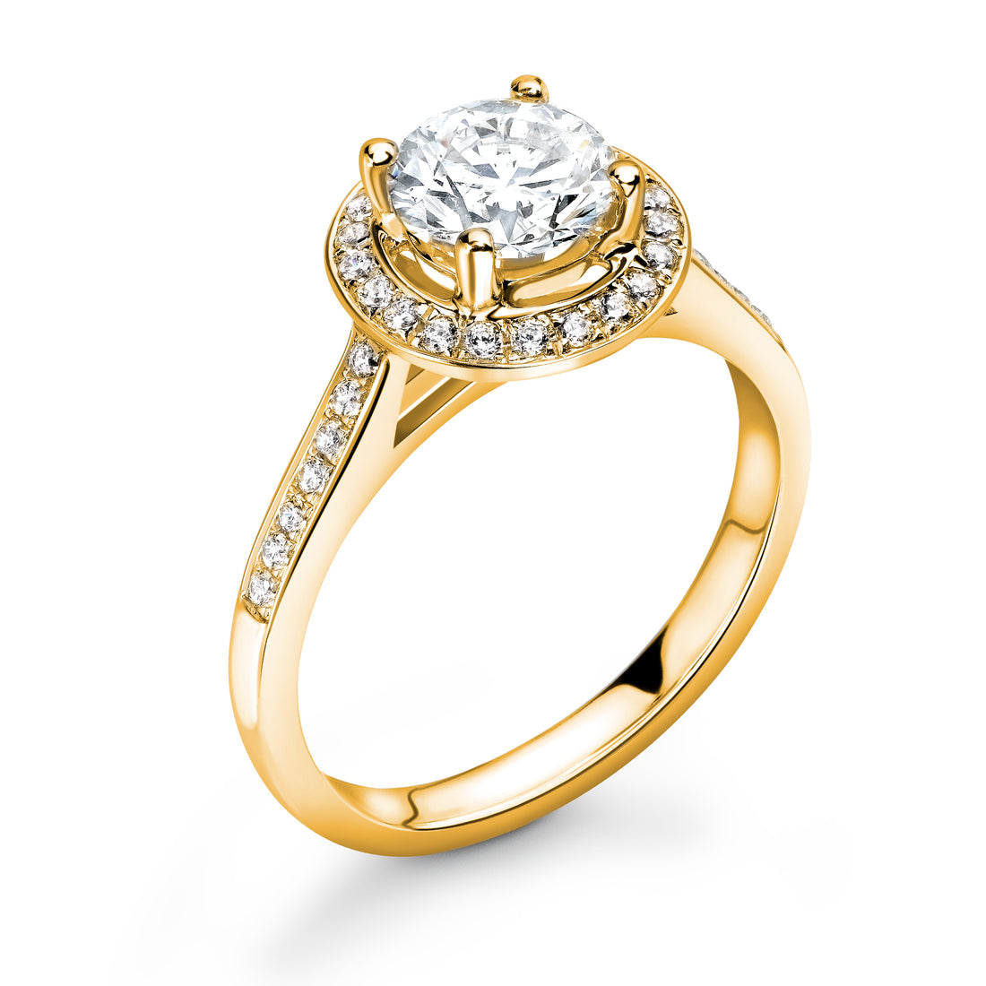 Radiance Round Brilliant Diamond Engagement Ring With Side Stones - Diamonds Are For Everyone