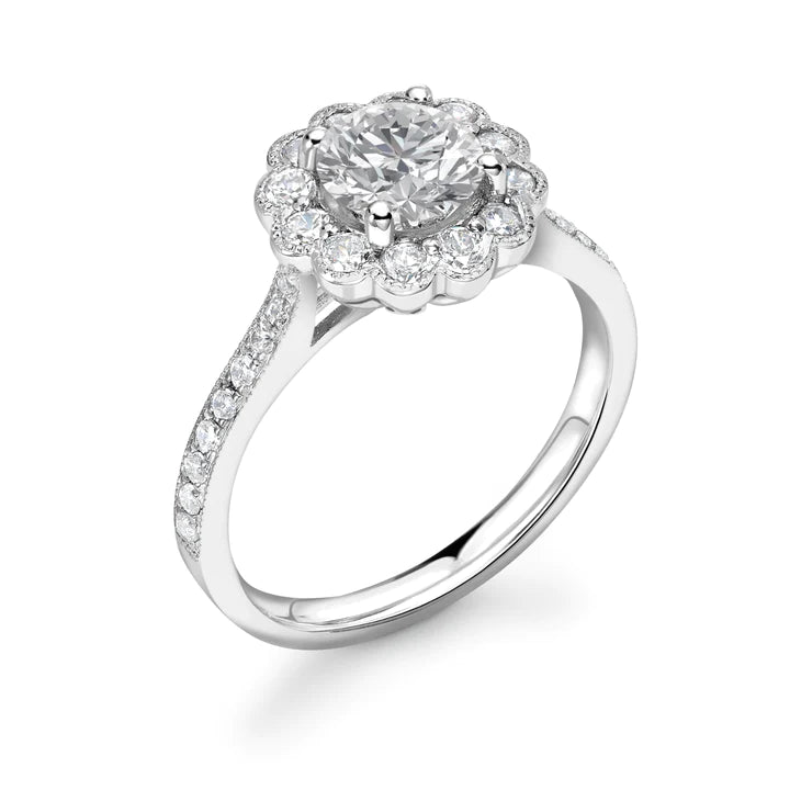 Round Brilliant Flower Diamond Ring - Diamonds Are For Everyone