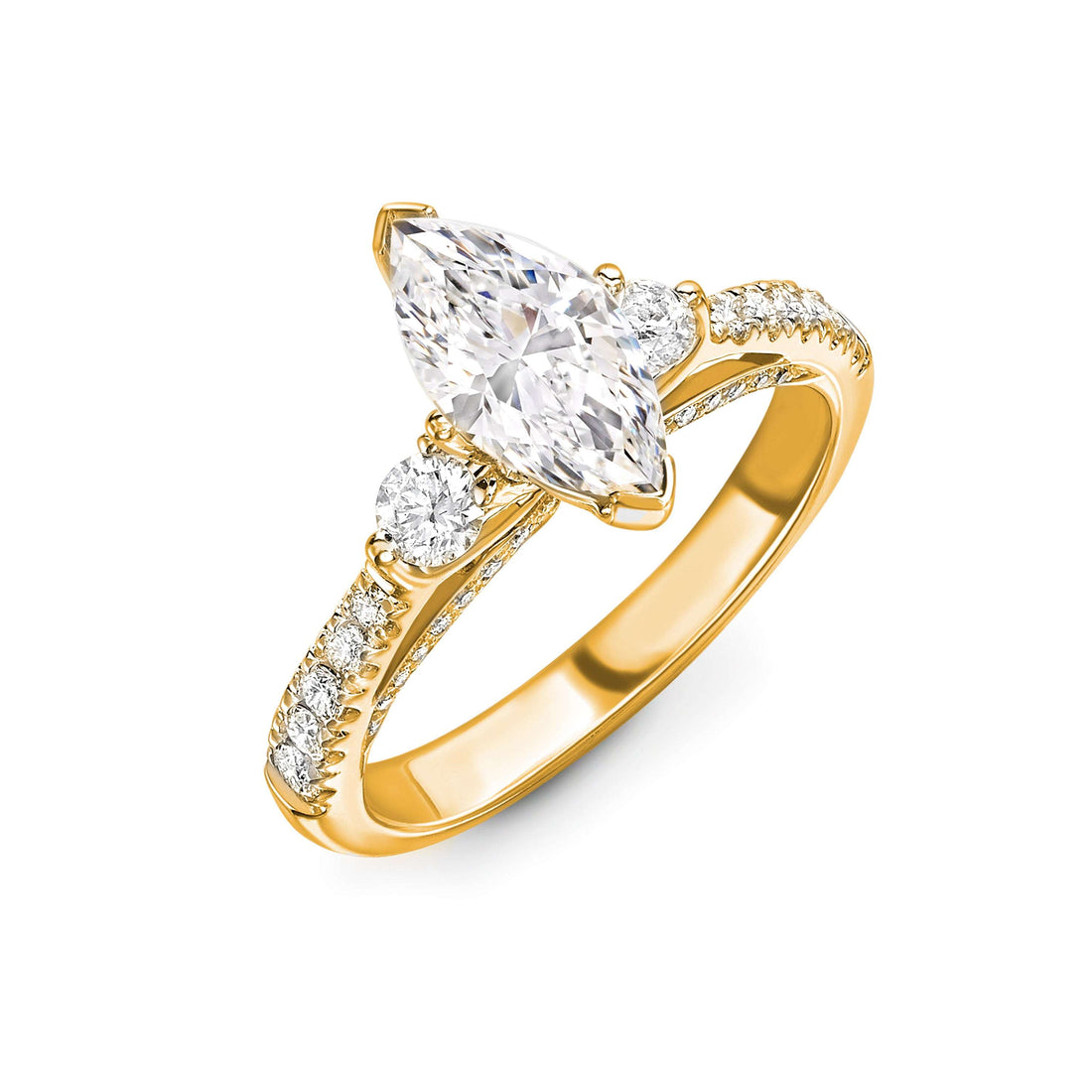 Marquise Cut Semi Mount Pave Set Diamond Ring - Diamonds Are For Everyone