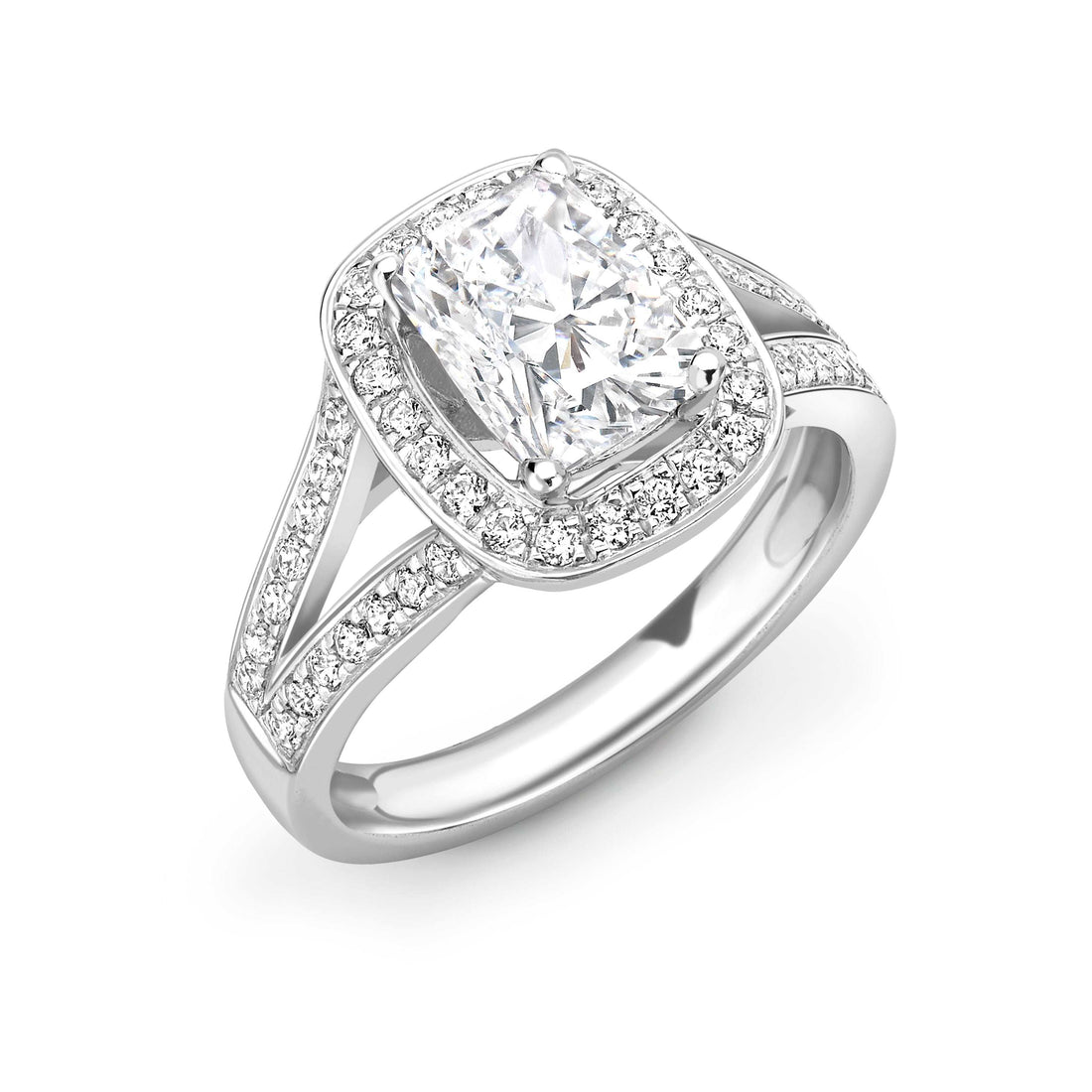 Long Cushion Cut Diamond Ring