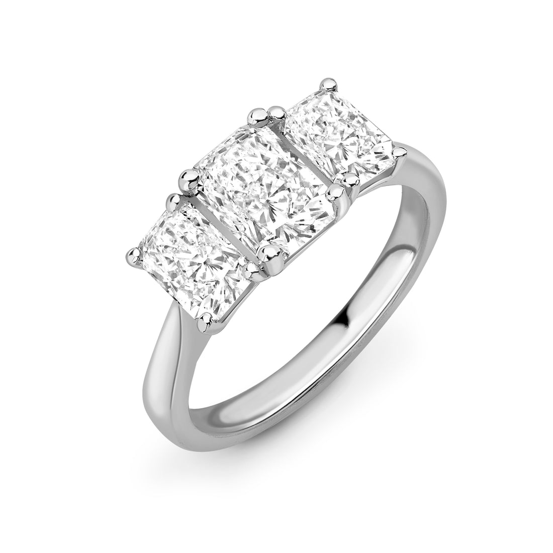 Long Cushion Three Stones Abundance Diamond Ring - Diamonds Are For Everyone