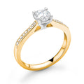 Round Brilliance 4 Prong Head With Side Stones Diamond Ring - Diamonds Are For Everyone