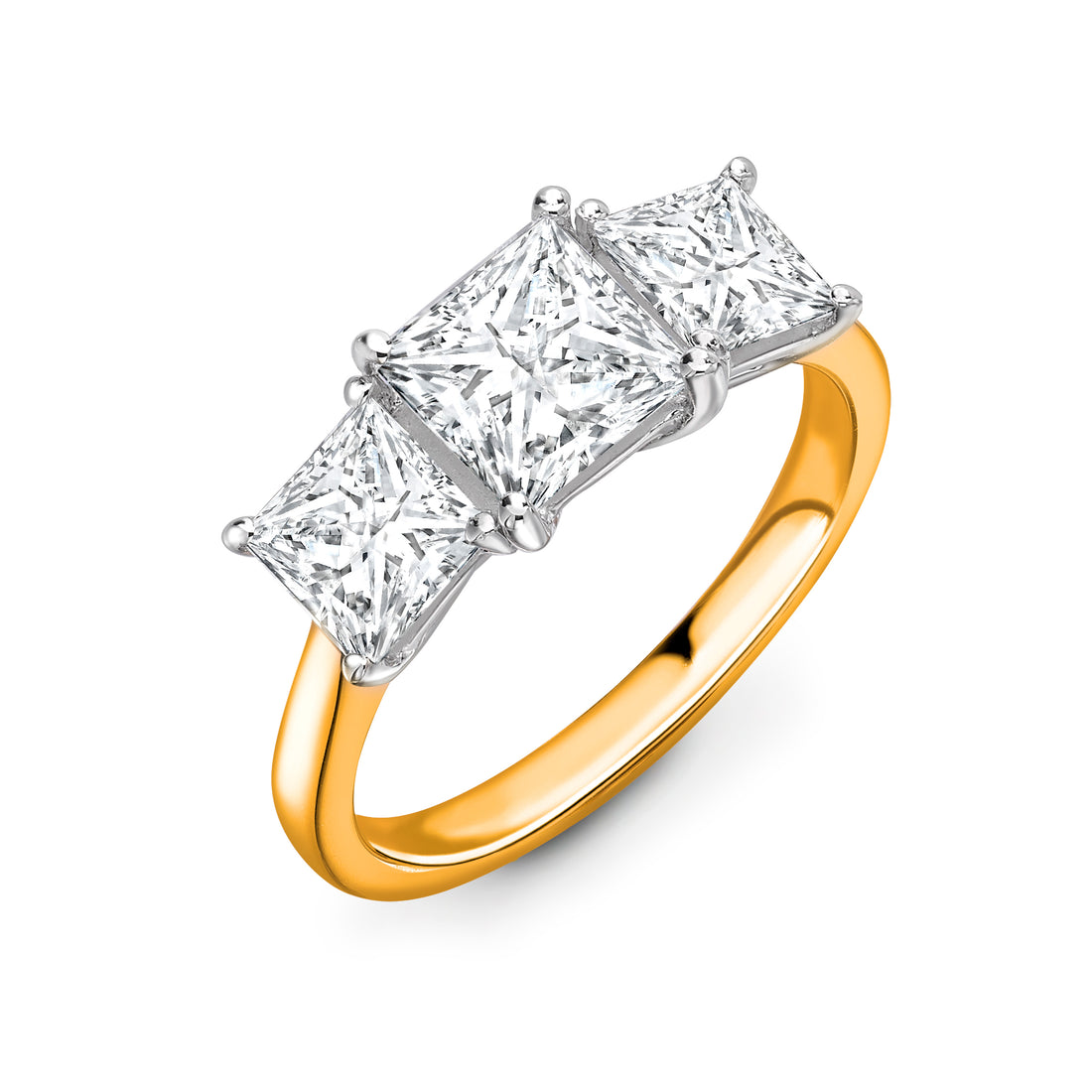 Princess Cut Trilogy Abundance Diamond Ring