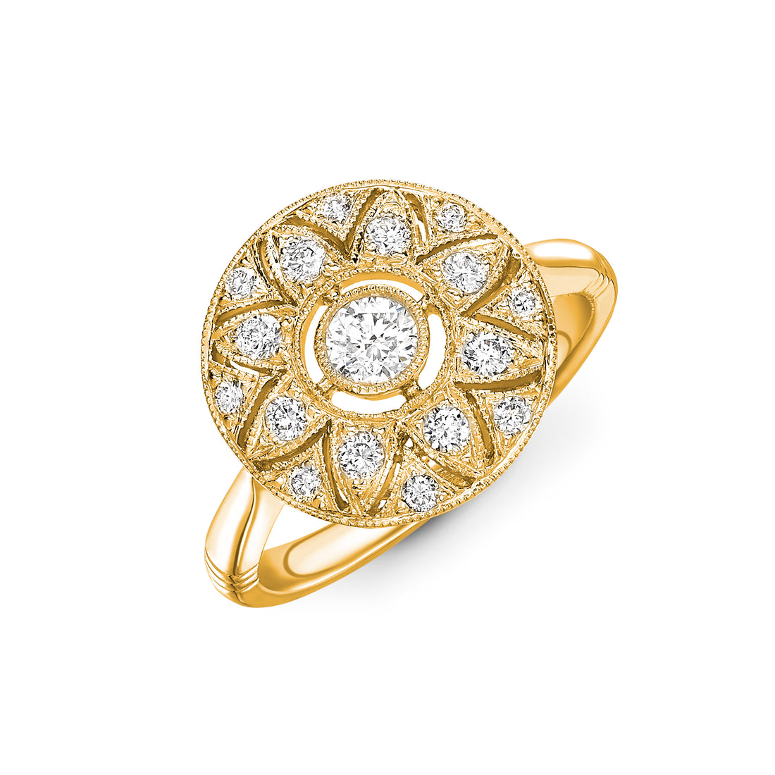 Sunburst Diamond Ring with Set Diamonds - Diamonds Are For Everyone