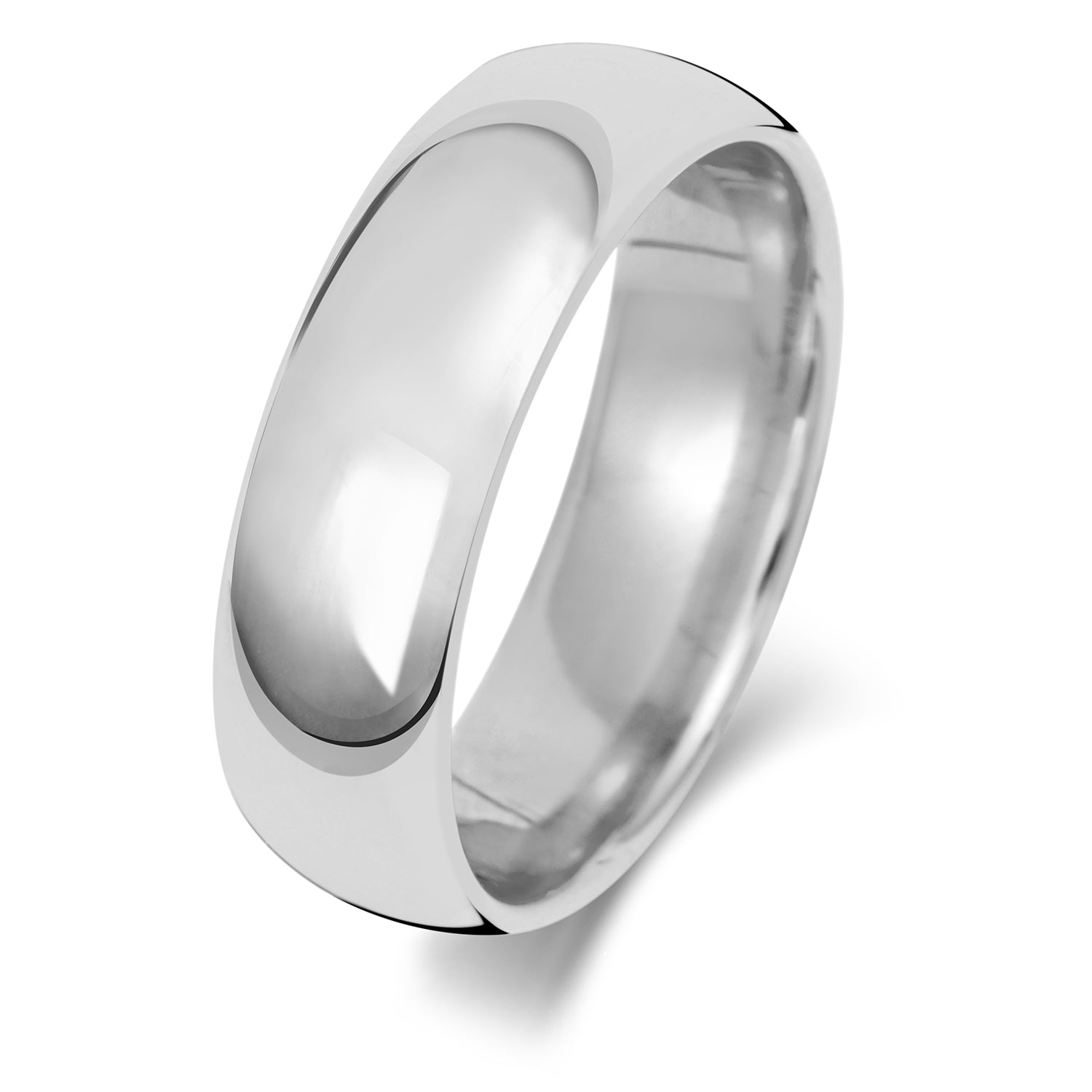 9ct White Gold 6mm Traditional Court Wedding Band