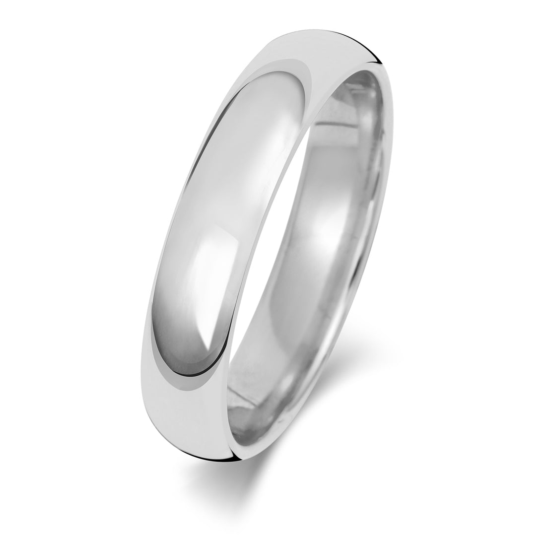 18ct White Gold 4mm Traditional Court Wedding Band