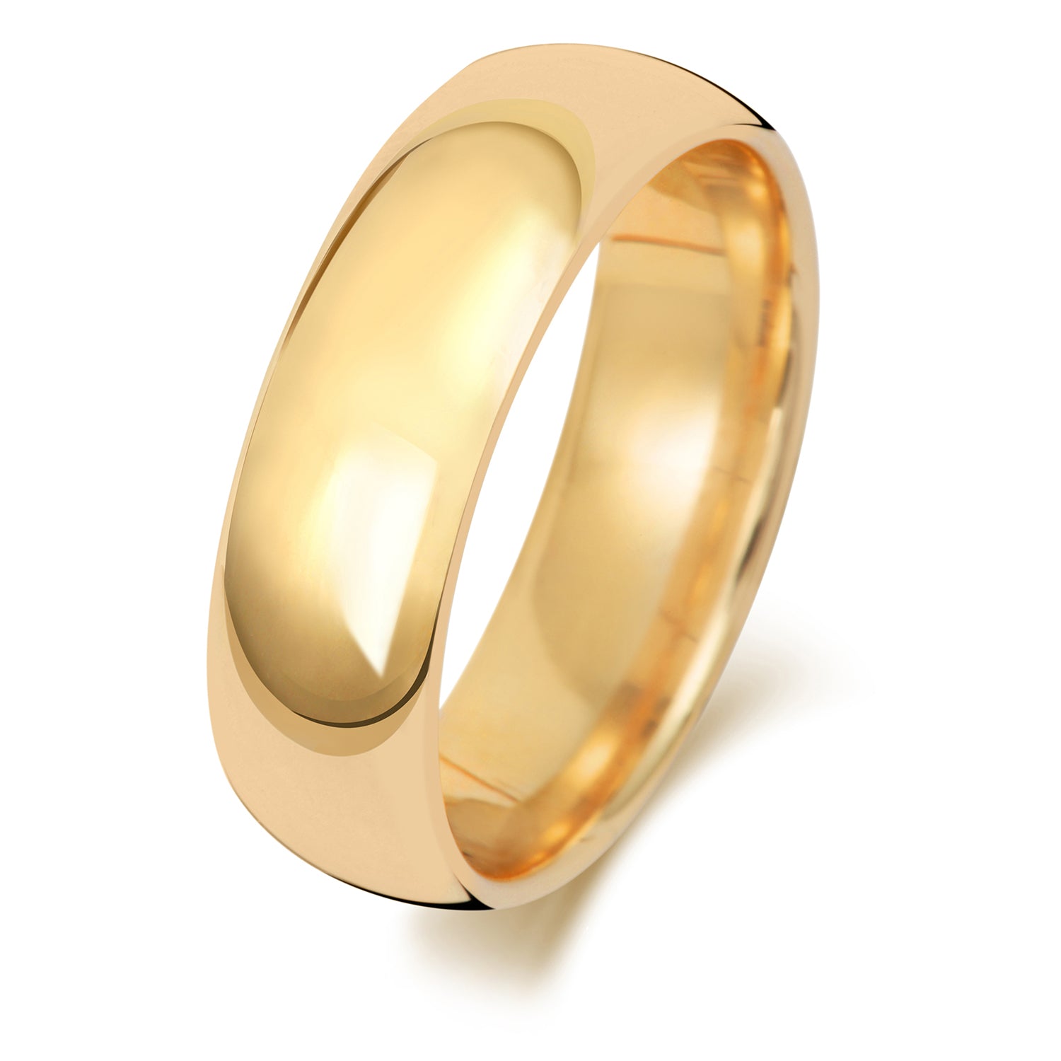 18ct Yellow Gold 6mm Traditional Court Wedding Band