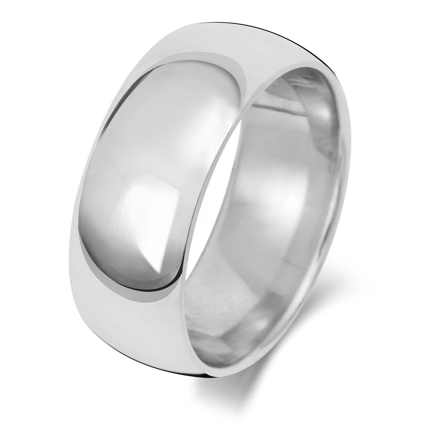 18ct White Gold 8mm Traditional Court Wedding Band