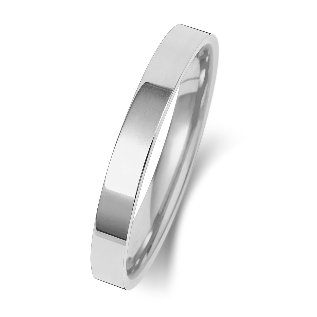 18ct White Gold 2.5mm Flat-Court Wedding Band