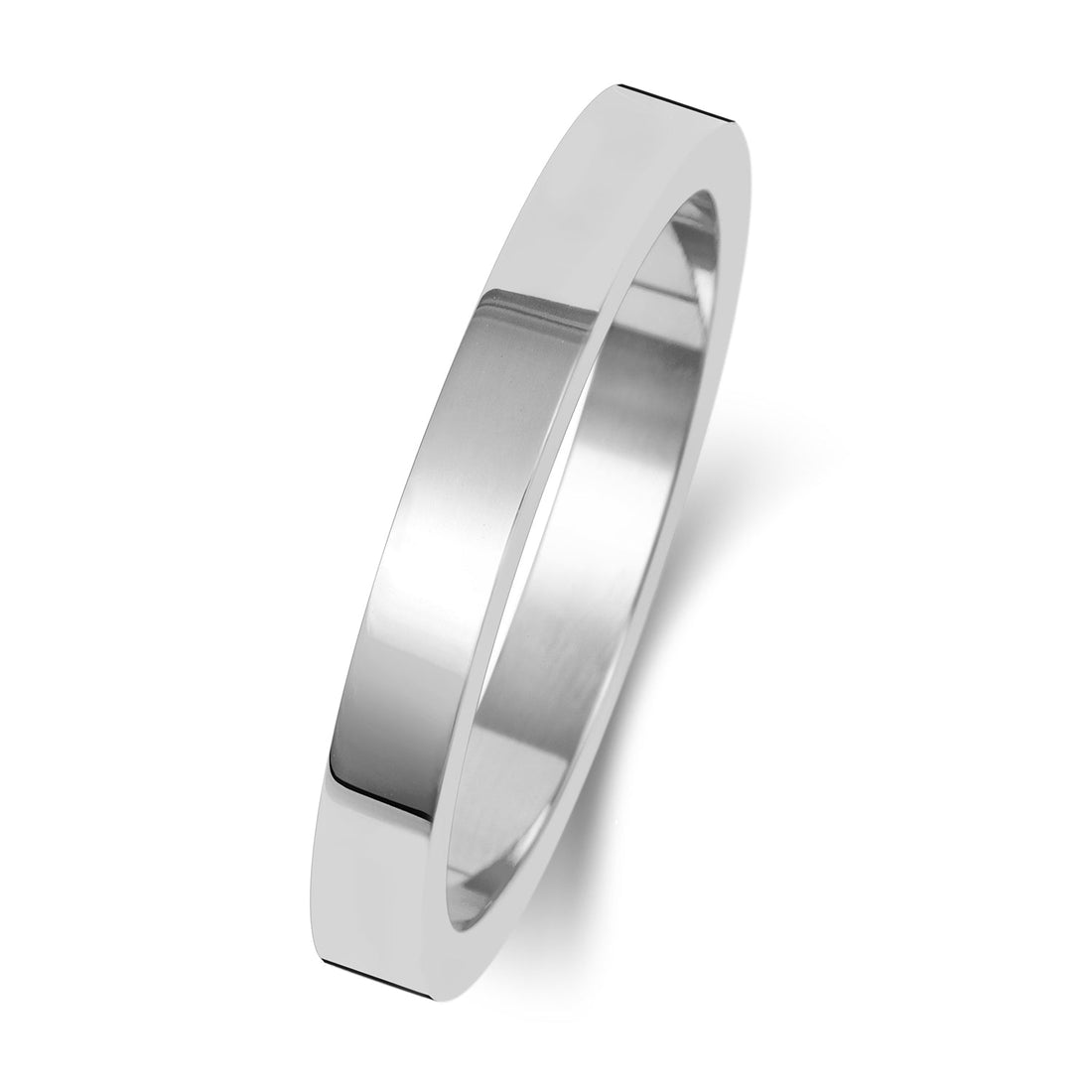 18ct White Gold 2.5mm Flat-Flat Wedding Band